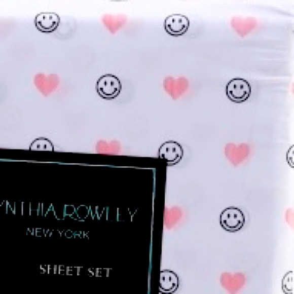 🩷😊Adorable Queen Sheet Set 🩷😊 NWT 🩷 Hearts & Smiles! Super cute & soft! - Picture 4 of 13